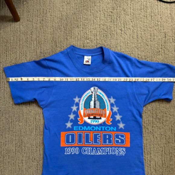 Vintage Edmonton Oilers 1990 Stanley Cup Champion T-Shirt - Picture 5 of 8